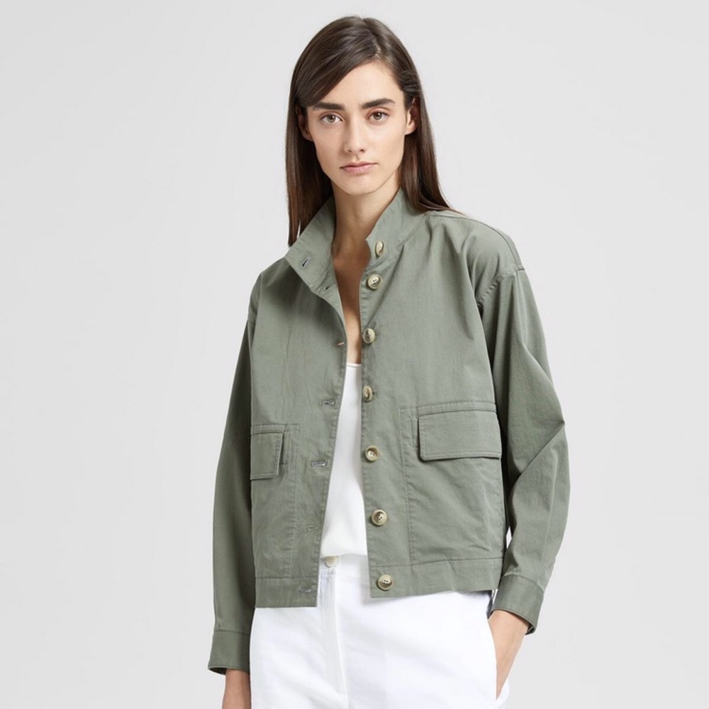 THEORY • causal twill blouson bomber jacket